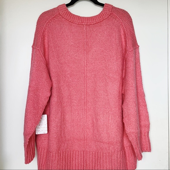 NWT Free People Brookside Sweater in Lightning Pink - Picture 8 of 13